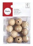 Träkulor ø 20 mm - FSC100% - 4 mm hål - 10 stycken - Rayher Beige