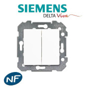 Dubbel tvåvägsbrytare Vit Siemens DELTA VIVA
