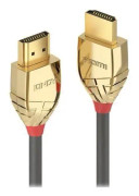 Lindy Gold Line Standart med Ethernet HDMI med HDMI (M) till HDMI (M) Ethernet-kabel 15 m trippelskärmad grå 4K-stöd