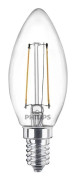Philips - LED-glödlampa med filament - form: B35 - klar finish - E14 - 2 W (motsvarande 25 W) - klass E - varmt vitt ljus - 2700 K - transparent (pak