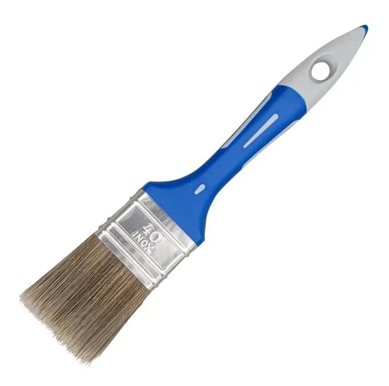 Platt bi-material fläckborste - SAVY - T40 - TOPPERFEKT fibrer - Bi-injection handtag - Rostfri hylsa
