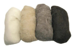 Virgin ull, spräcklig, bruna nyanser, fleece, 4 färger på 25g