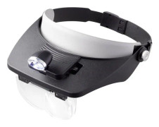 TOOLCRAFT TO-5137803 Huvudlupp med LED-belysning Förstoringsfaktor: 1.2 x, 1.8 x, 2.5 x, 3.5 x Linsstorlek: (L x B) 102