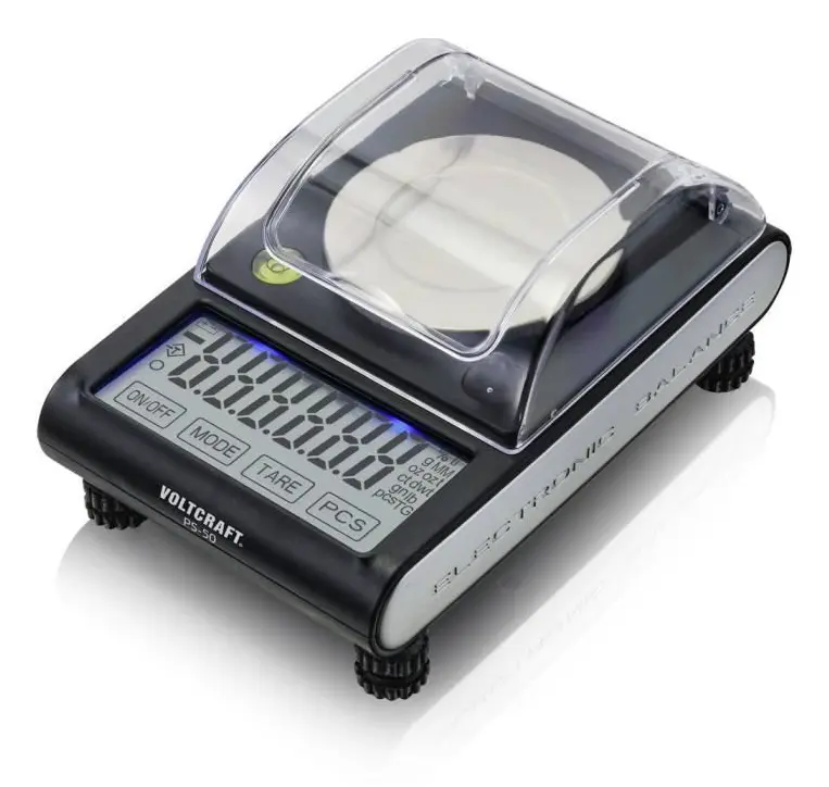VOLTCRAFT VC-11956750 PS-50 fickvåg Vägområde (max.) 50 g Läsbarhet 0,001 g batteridriven, via USB svart