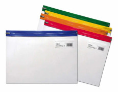 Snopake plastpåse - 12821 - A4 Plus 405x260 mm Zippa Bag 'S' med Zip Strips - Genomskinlig/Asorterad (pack med 5)