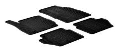 Gummimattset kompatibelt med Ford Fiesta VII 2008-2017 (T-profil 4-delad + monteringsklämmor)