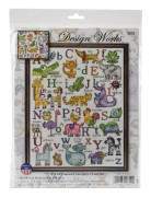 Design Works Counted Cross Stitch Kit 12"X16"-ABC Animals (14 Count)