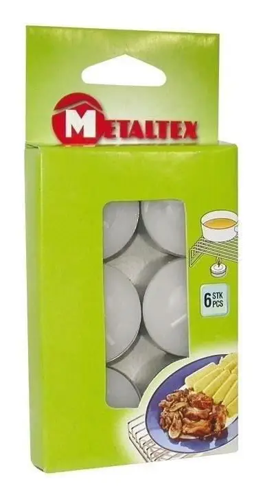 Värmeljus x6 blister - METALTEX - Vit