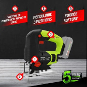 Constructor PSJS20B sladdlös pendelsticksåg - 20V - Trä 65mm - Stål 5mm