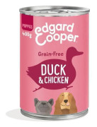 Edgard & amp; Cooper spannmålsfri konserverad valp med anka och kyckling | 6 x 400 GR