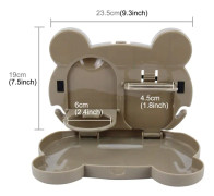 Cartoon Style Foldable Back Car Seat Drink Holder Back Seat Food Tray Storage Organizer Table(Brown)