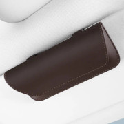 3064 Napa Texture Leather Car Glasses Storage Bag(Brown)