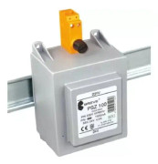 Enfas transformator PSZ 100 230/24V IP30 på TH-35 DIN-skena i modulhus med skydd