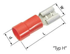 LAPP 63101040 Flatstifthylsa Anslutningsbredd: 4.8 mm Anslutningstjocklek: 0.8 mm 180 ° Delisolerad Röd 100 st