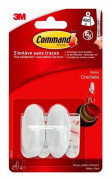 Plastkrok med självhäftande flikar - liten modell - x2 3M Command