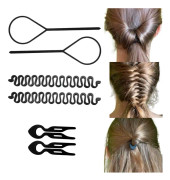 6x Hair Topsy Bun Braid hårstilsverktyg