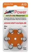 60 hörapparatbatterier START A13 1,45V 280mAh PR48 Högpresterande extra hög effekt