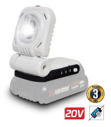 Arbetslampa / DIY / Trädgårdsarbete med 20V batteri - X-Performer XPSPL20LI - 3W LED-belysning - Justerbart huvud: 135°