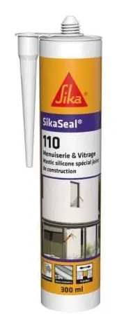 Specialkonstruktion Silikonfogmassa Sikaseal 110 Snickeri och glasering 300 ml Vit