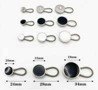 30pcs Jeans Spring Expansion Waist Button Removable Metal Pants Waist Adjustment Button Collar Decoration Button 10mm White
