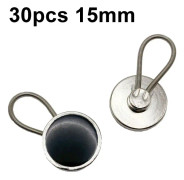 30pcs Jeans Spring Expansion Waist Button Removable Metal Pants Waist Adjustment Button Collar Decoration Button 15mm Black