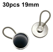 30pcs Jeans Spring Expansion Waist Button Removable Metal Pants Waist Adjustment Button Collar Decoration Button 19mm Black