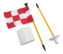 SALALIS Pin Flag Hål Cup Set Pin Flag Hole Cup Set för Mini Putting Sport Röd Vit Grid