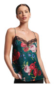 Superdry Blus Studios Satin Cami Grönt 10 Kvinna