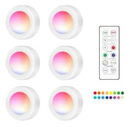 6 Pack Trådlös LED-Spotlights med Fjärrkontroller