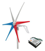 Vindturbingeneratorpaket, 400W effektutgång, PWM-kontroll, 24V, 6 vita blad, 400W
