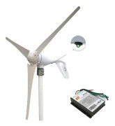 Vindturbingeneratorpaket, 400W effektutgång, PWM-kontroll, 24V, 6 vita blad, 400W