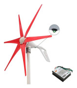 Vindturbingeneratorpaket, 400W effektutgång, PWM-kontroll, 24V, 6 vita blad, 400W
