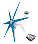 Vindturbingeneratorpaket, 400W effektutgång, PWM-kontroll, 24V, 6 vita blad, 400W