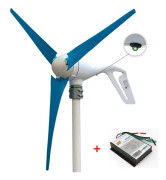 Vindturbingeneratorpaket, 400W effektutgång, PWM-kontroll, 24V, 6 vita blad, 400W