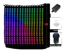 LED Gardinljus, Smart Bluetooth-kontroll, DIY Fotovisning, , 1MX1M 400 LEDs, eu plug