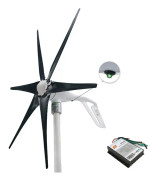 Vindturbingeneratorpaket, 400W effektutgång, PWM-kontroll, 24V, 6 vita blad, 400W