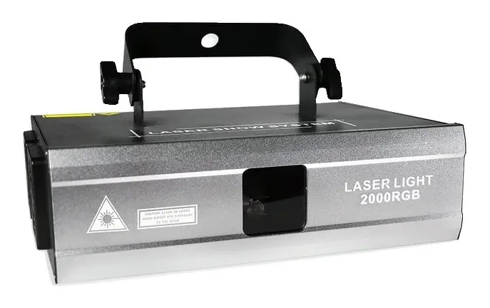 RGB Laserprojektor, Anpassningsbara Mönster, DMX-kontroll, 2W RGB Laserljus, EU-kontakt