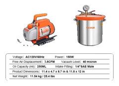 Vakuumkammarsats, härdat glaslock, stabiliserande trä, 5 gallon
