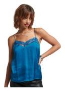 Superdry Blus Studios Satin Cami Blå 10 Kvinna