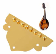 Sonew Mandolin Tillbehör Mandolin Stjärtstycke med skruvar Zinklegering Triangulär delbyte för Mandolin 8