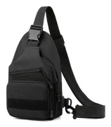 Fashion Herr Camo Taktisk Justerbar Rem Axelväska Cross-body Väska Messenger Väska Sport Bröstväska DB Black