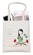 LO Mu Lan Kosmetisk sminkväska Mu Lan-fans Motiverande present Du är modigare starkare smartare än du tror Mulan Makeup Zipper Pouch Bag för kvinnor Gi
