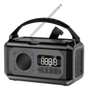 handvev Radio 12000mAh Power Bank Batteri ficklampa Sol laddning