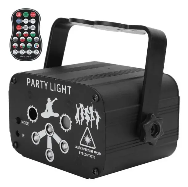 HURRISE Scenljus 6 Hål Laser Scenljus USB Röststyrning RGB Projektorlampa KTV Bar Julfest Dekor