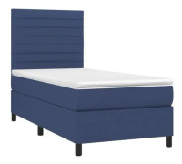 BEL-7416653522135-Box resårbädd med madrass Blå 90x200 cm Tyg