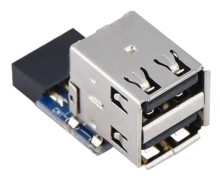 HURRISE 9-stiftshuvud till USB2.0 5st USB2.0-moderkortskontakt 9-stifts / 10-stiftshuvud till 2-adapter