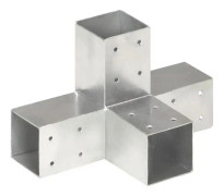 Stolpkopplingar 4 st X form Galvaniserad metall 71x71 mm - SALUTUYA - BD02750