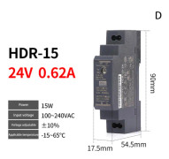 Järnvägsspänningsaggregat DC HDR-15W/30W-5V/12V/15V/24V Hal svart HDR-15-24V/0.63A
