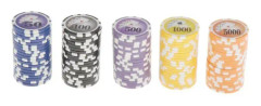 100 stycken Texas Hold'em Casino Poker Chips 13,5 g 100500 1000 5000 10000[HK]
