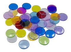 Haloppe 100st 19mm Bingo Chips Transparent Color Counting Math Game Counters Markers